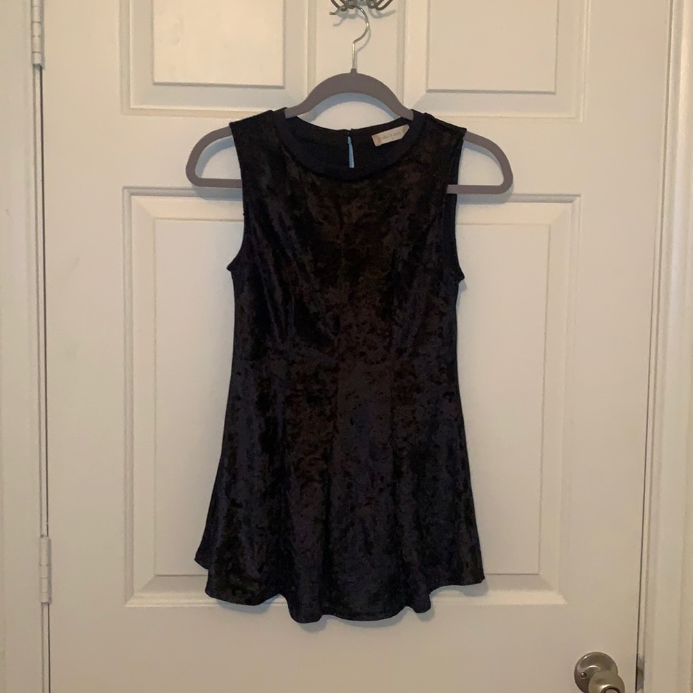 Altr’d State Black Velvet Peplum Top